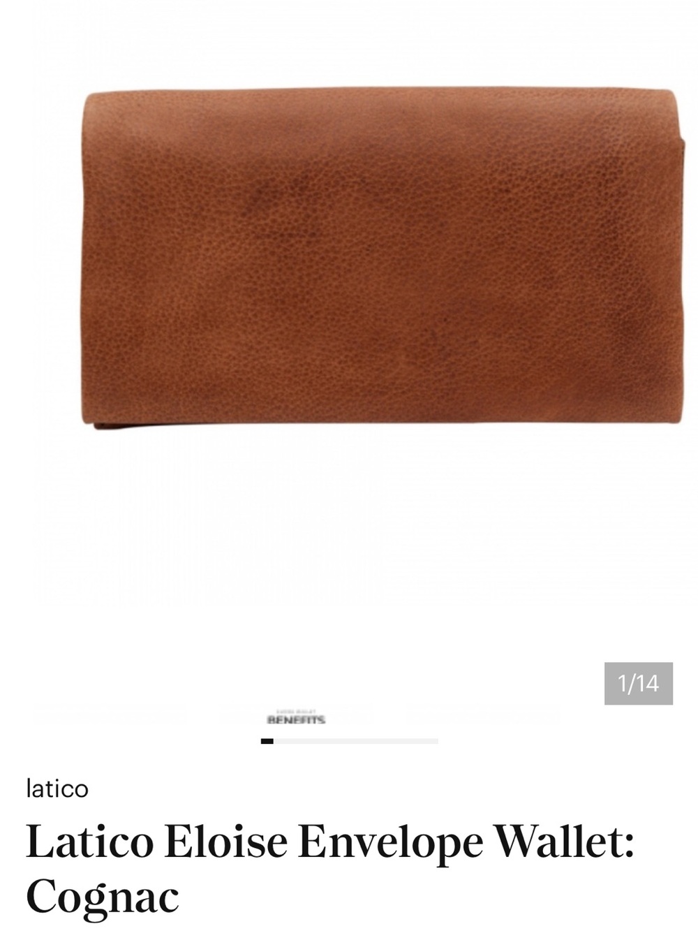 Latico Leathers Eloise Envelope Wallet In Cognac.